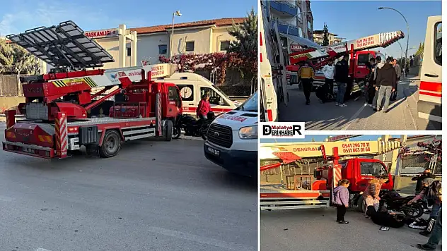 U Dönüşü Yapan Vinç'e Motor Çarptı