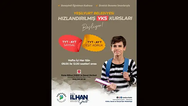 Yeşilyurt Belediyesi' Hızlandırılmış YKS Kursları' Başladı