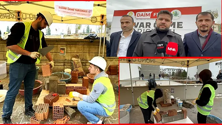 Mühendis Adayları Duvar Örme Yarışmasında