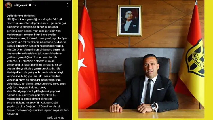 Adil Gevrek Kongrede Başkanlığa Adaylığını Açıkladı