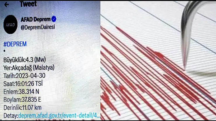 Akçadağ'da Deprem 4,3