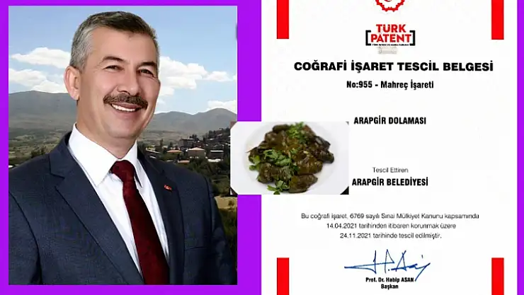 Arapgir Dolaması Tescilli Ürün Oldu