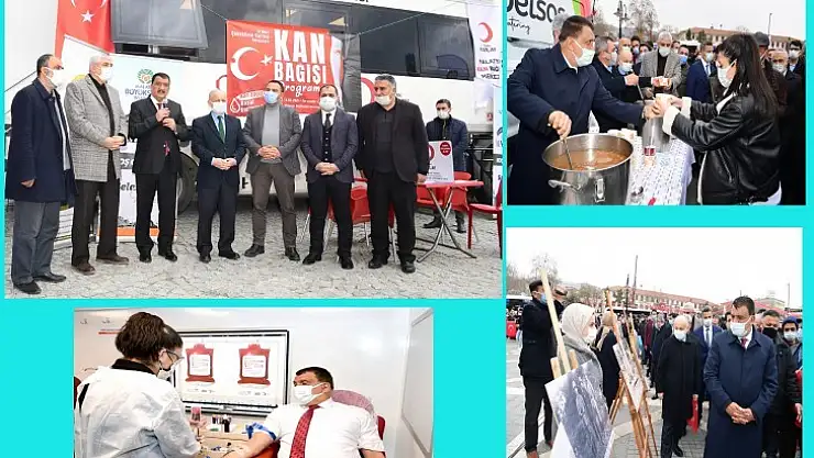 Başkan Gürkan Kan Bağışında Bulundu, Çorba Ve Mevlid Şekeri Dağıttı