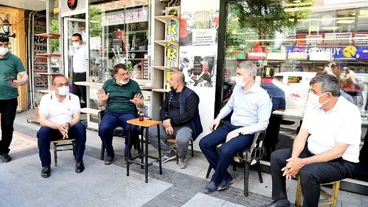 Başkan Gürkan Vali Baruş ile birlikte Esnafları Ziyaret Etti