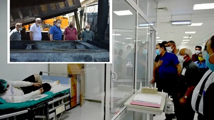 Başkan Keskin'den Yangın Çıkan İşyerine ve Yaralanan Ustalara Ziyaret