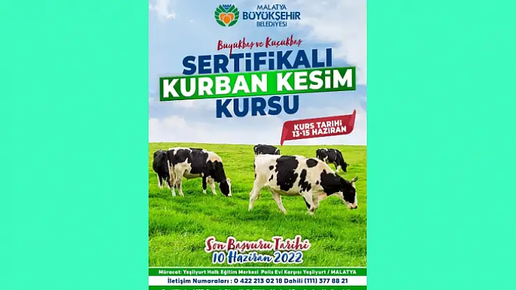 Büyükşehirden Sertifikalı Kurban Kesim Kursu