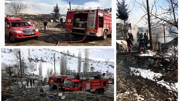 Hekimhan Sazlıca Mah. Ev Yangınına B. Şehir İtfaiye'den Müdahale