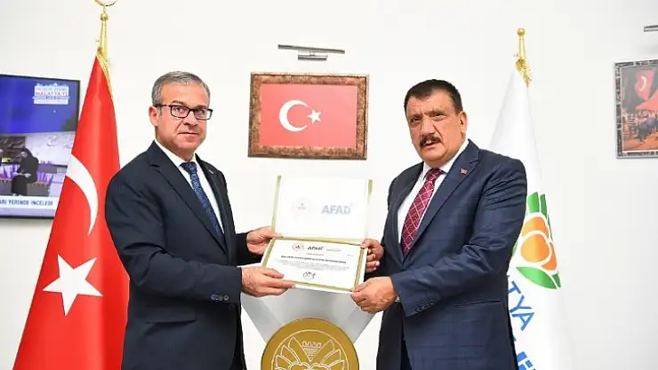 İçişleri Bakanlığından Büyükşehir'e Teşekkür Belgesi