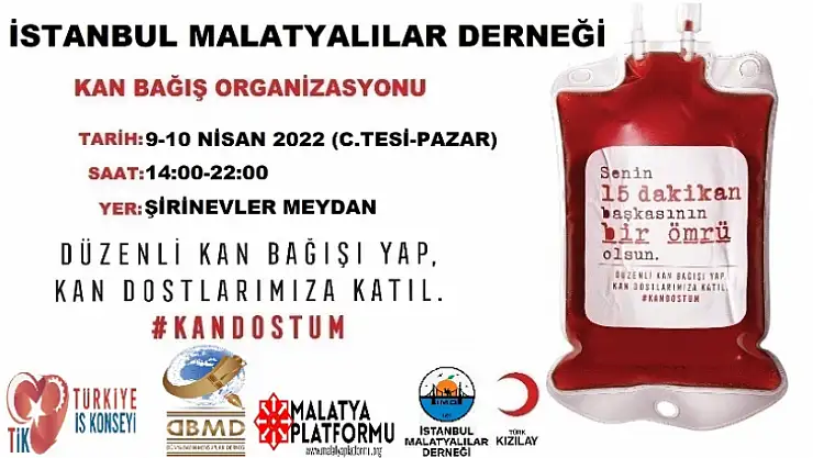 İstanbul Malatyalılar Derneğinden Kan Bağışı Kampanyası' Şimdi Sıra Sizde'