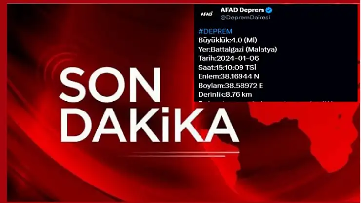Malatya'da Deprem