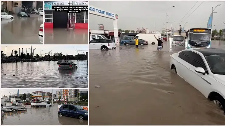 Malatya'da Sağanak Yağış Hayatı Felç Etti