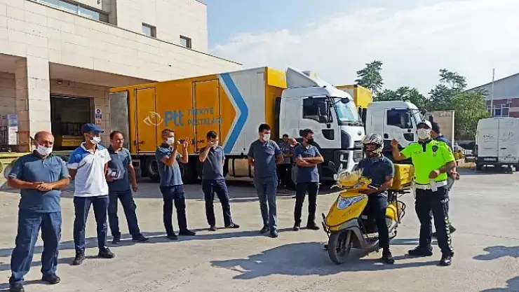 Trafik Polislerinden PTT Dağıtıcılarına Bilgilendirme