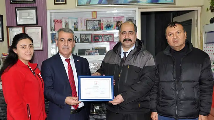 Türk Kızılay Malatya Şubesinden Derin Haber'e Teşekkür Belgesi