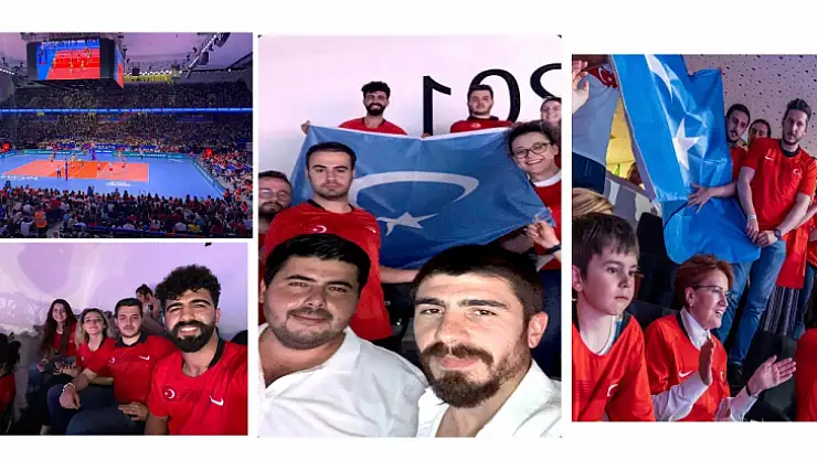 Türkiye-Çin maçını İyi Gençlerle izleyen Akşener'in Locasında Uygur bayrağı açıldı