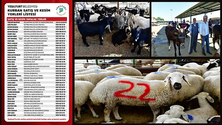 Yeşilyurt Belediyesi 41 Noktada Kurban Satış ve Kesim Yeri Belirledi