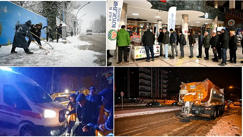 Büyükşehir Belediyesi Karla Mücadeleyi Aralıksız Sürdürüyor