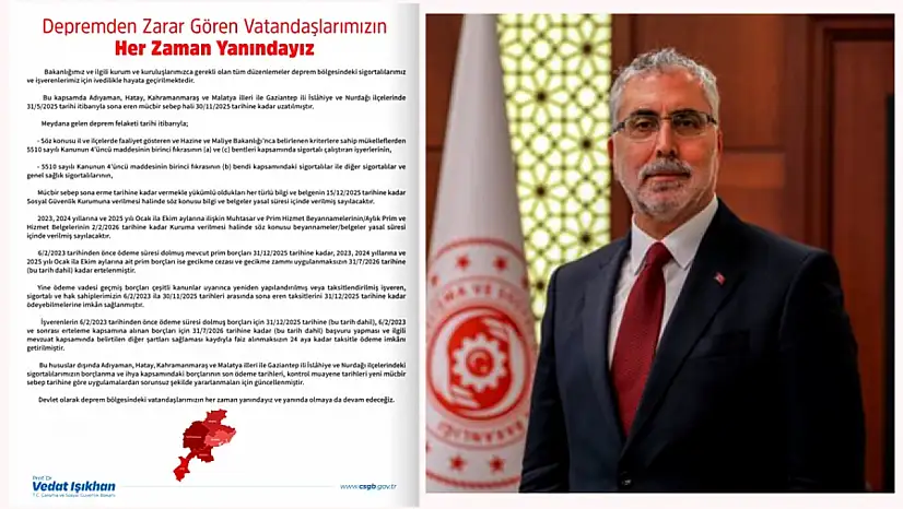 Deprem Bölgesinde Mücbir Sebep Hali Uzatıldı