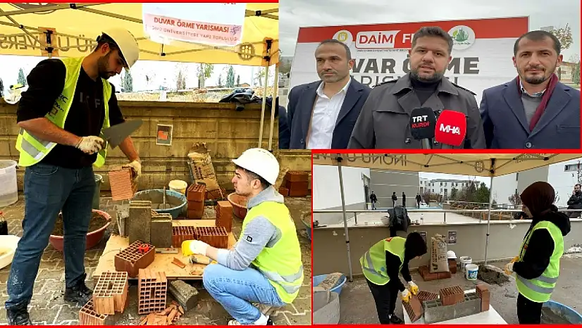 Mühendis Adayları Duvar Örme Yarışmasında