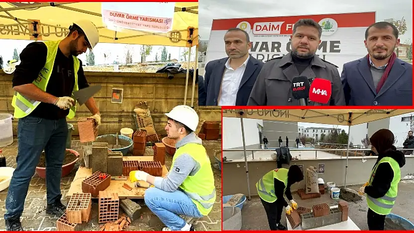 Mühendis Adayları Duvar Örme Yarışmasında