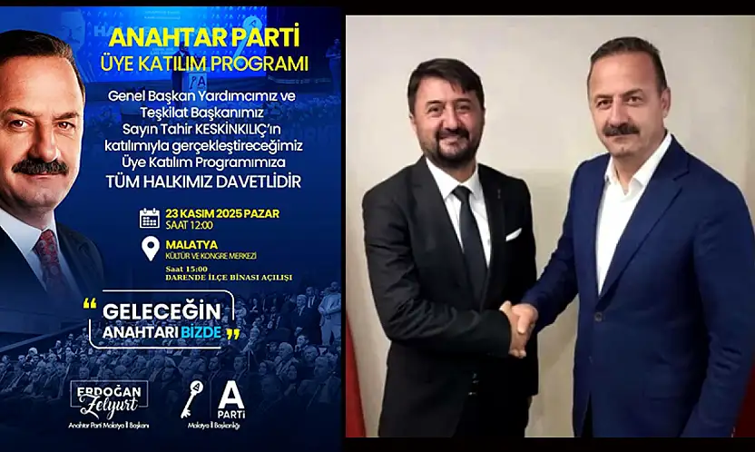 Anahtar Parti'den Malatya'da Üye Katılım Töreni ve Darende İlçe Binası Açılışı