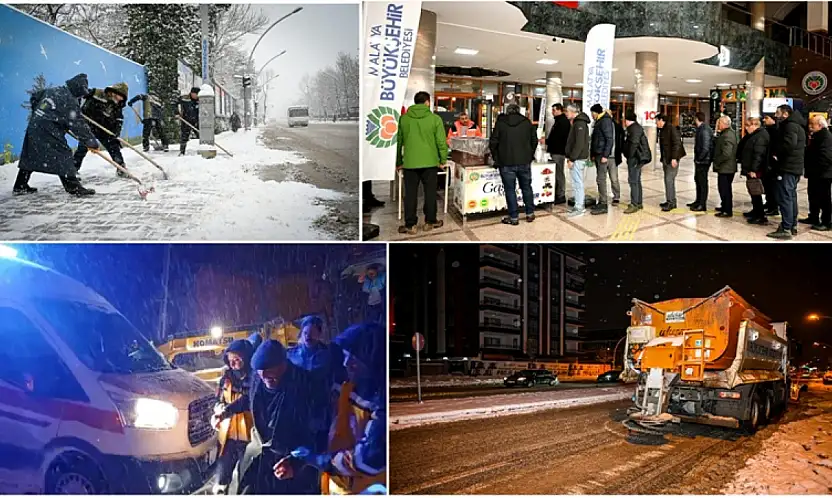 Büyükşehir Belediyesi Karla Mücadeleyi Aralıksız Sürdürüyor