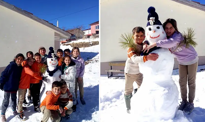 Hekimhan Söğüt'te Kar, Çocukların Yüzünü Güldürdü